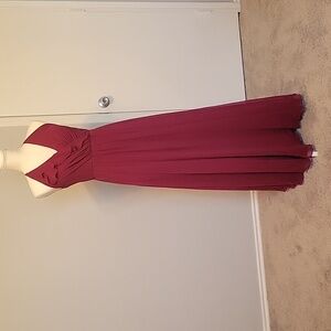 Elegant Ruby Jenny Loo Halter Neck Maxi Dress, Size 2